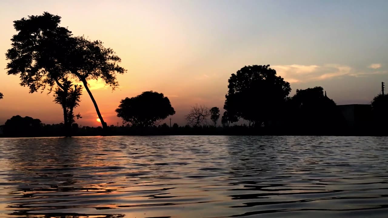 Sound Of Water For Relaxation | Calm Water In The Front Of Sunset | Mood Booster