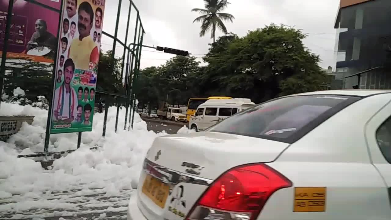 Varathur lake in Bangalore spills foam