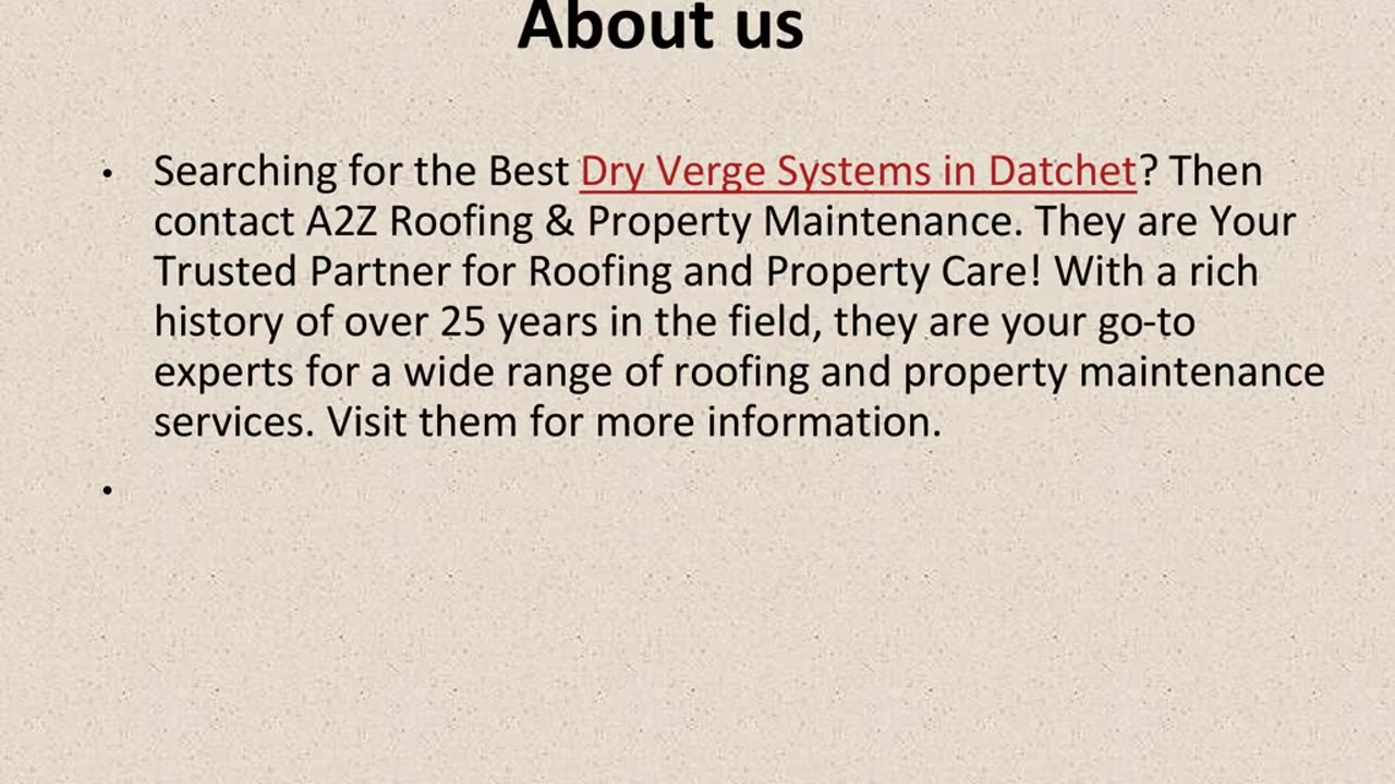 Best Dry Verge Systems in Datchet.