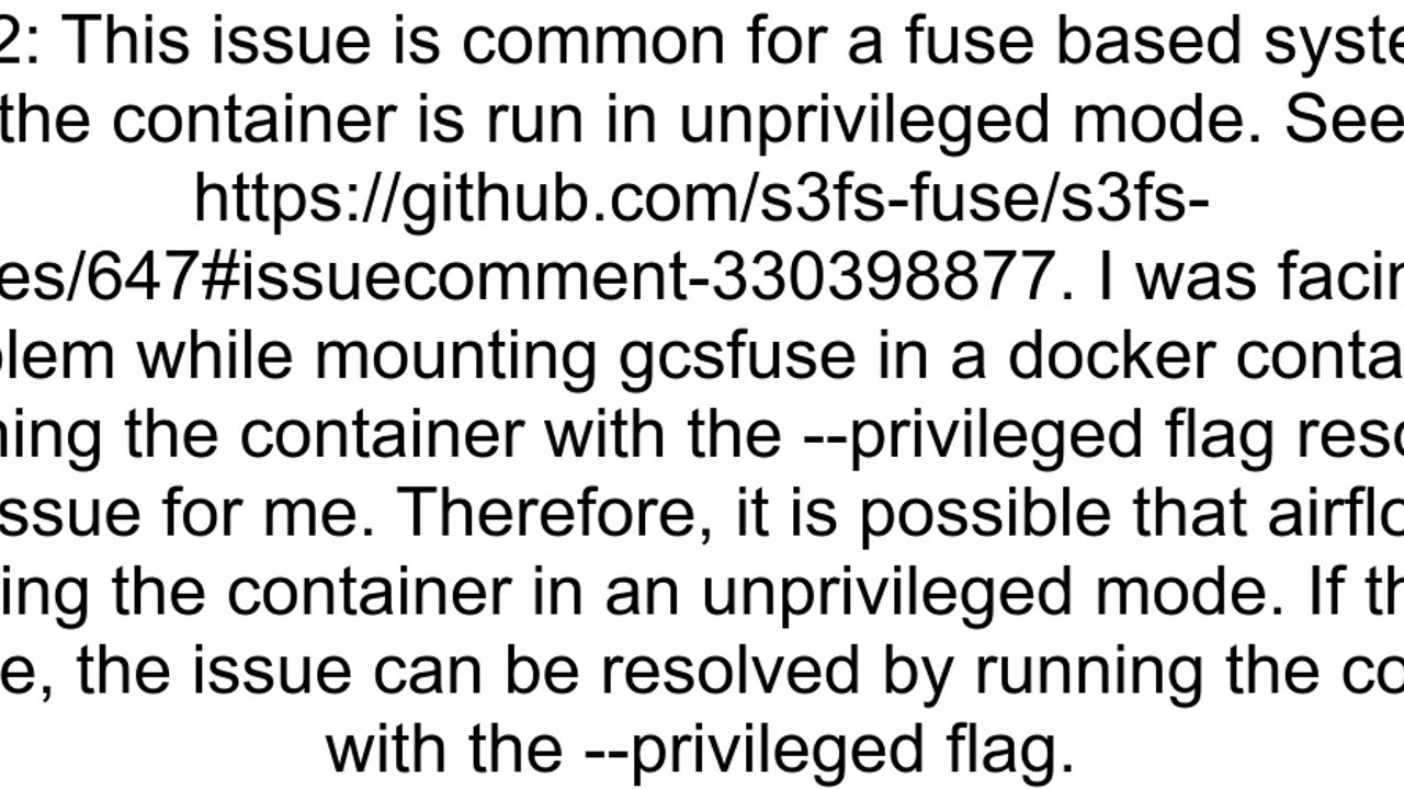 Airflow unable to mount a google cloud bucket using gcsfuse