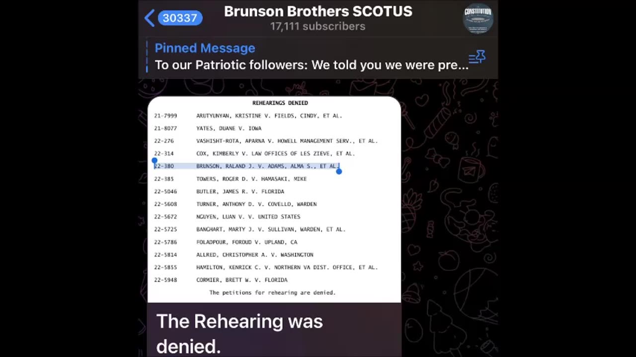 Corrupt & sold out Bastards - Brunson Brothers DENIED