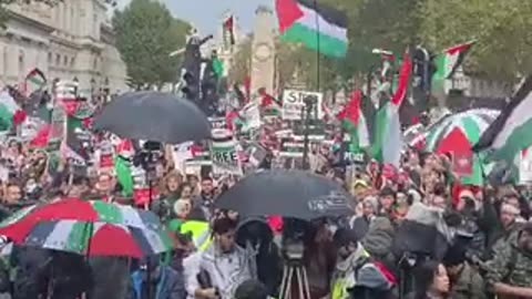 protest in Downing Street, London, ins support of Gaza: