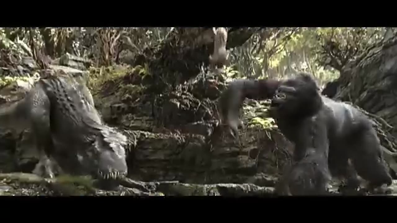 Kong Fight With Dinasour