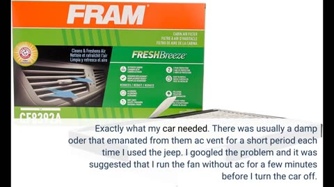 FRAM Fresh Breeze Cabin Air Filter with Arm & Hammer Baking Soda, CF12000 for Jeep Vehicles
