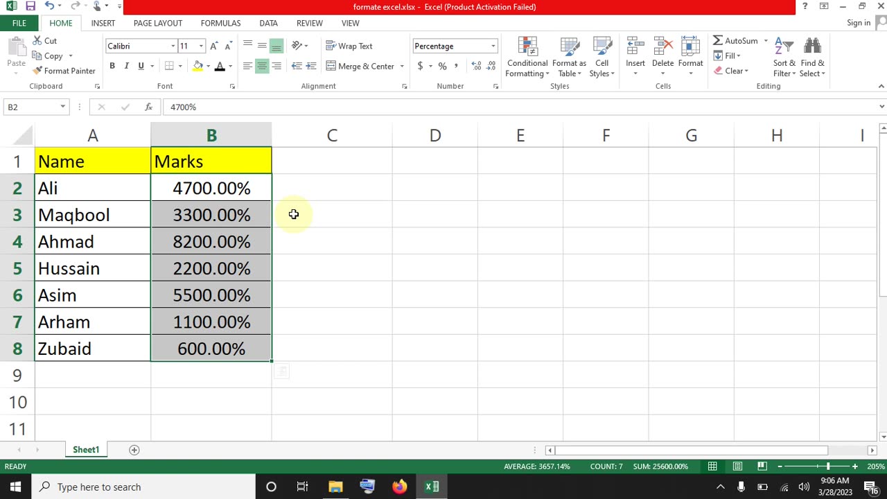 How to add percentage symbol