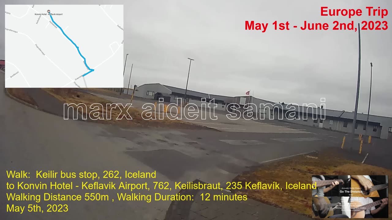 May 5th, 2023 32 Walk: Keilir bus stop to Konvin Hotel - Keflavik Airport, Iceland