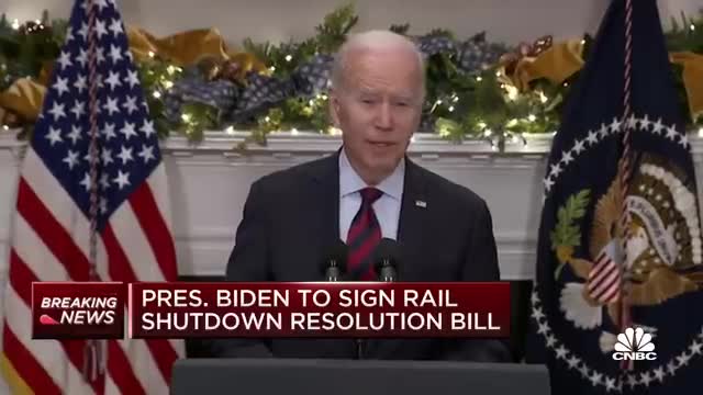 President Biden signs resolution to avoid rail strike