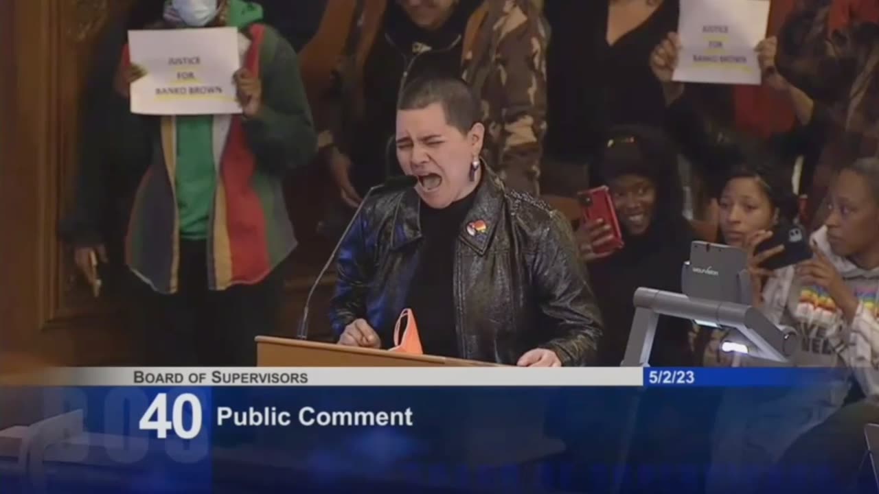 Trans activist starts creaming at San Francisco Board of Supervisors meeting