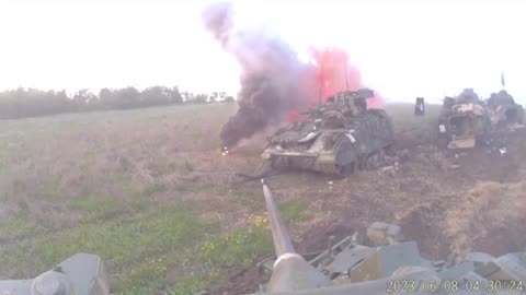 Battle footage through the eyes of a Bradley M2A2 ODS-SA BMP crew