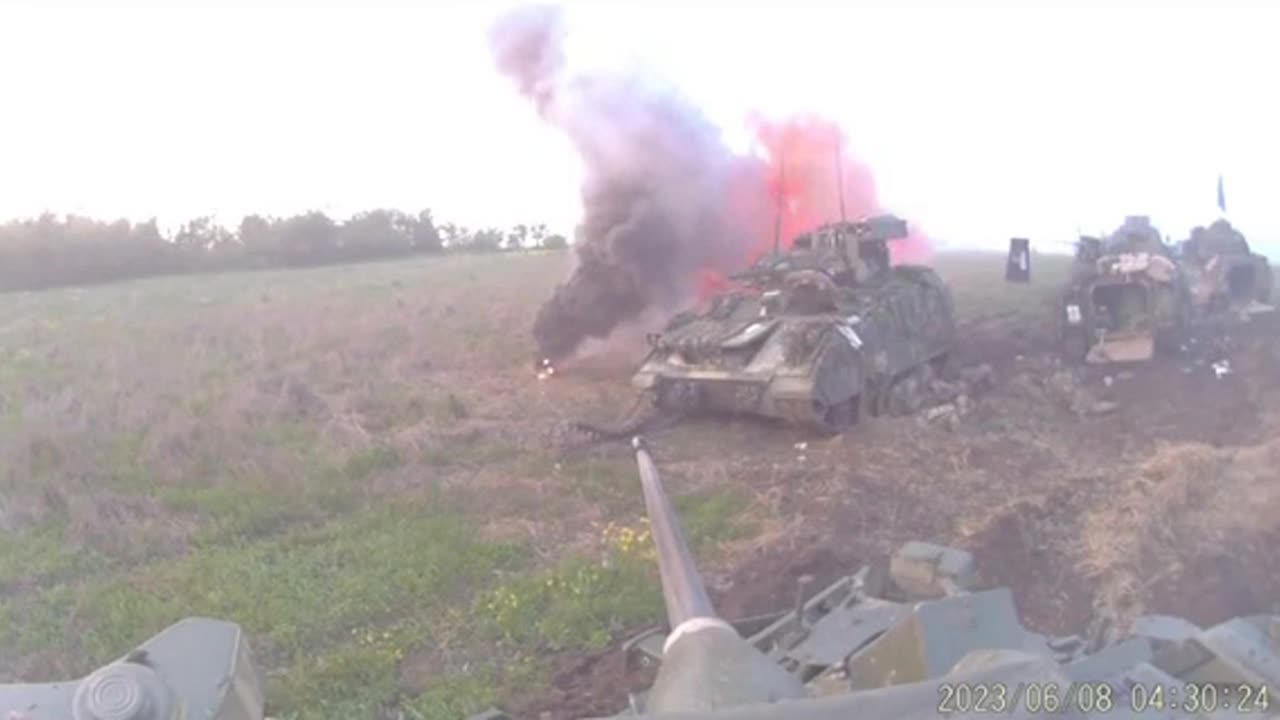 Battle footage through the eyes of a Bradley M2A2 ODS-SA BMP crew