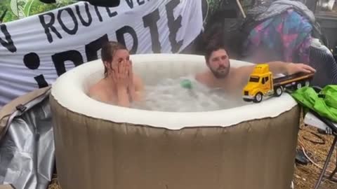 JUSTIN TRUDEAU WE ARE WAITING FOR YOU IN THE HOT TUB