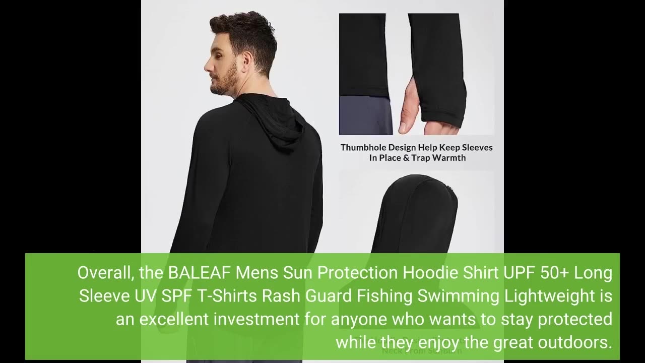 User Comments: BALEAF Men's Sun Protection Hoodie Shirt UPF 50+ Long Sleeve UV SPF T-Shirts Ras...