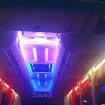 Amazing lighting interior bus from Indonesian