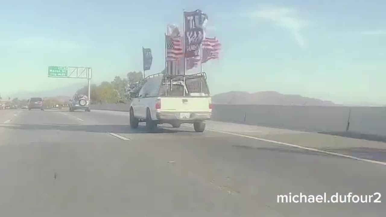 This is a line of cars making their way to the Trump rally in Coachella, California