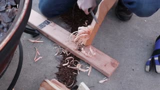 Learning to make feather sticks....Finally...