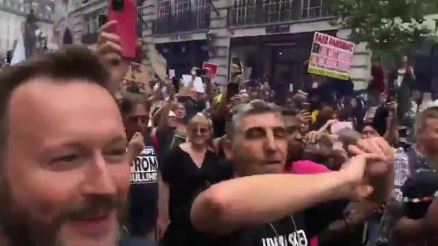 Anti vaccine protests in London