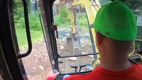 POOL DEMOLITION JOB- Loading and Hauling Out Concrete