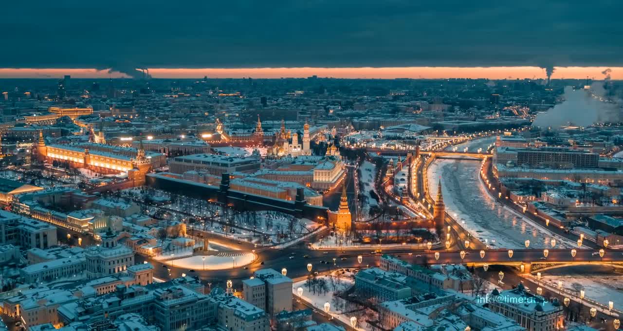 Desperation of winter Moscow Russia Drone Video Shot on DJI X7