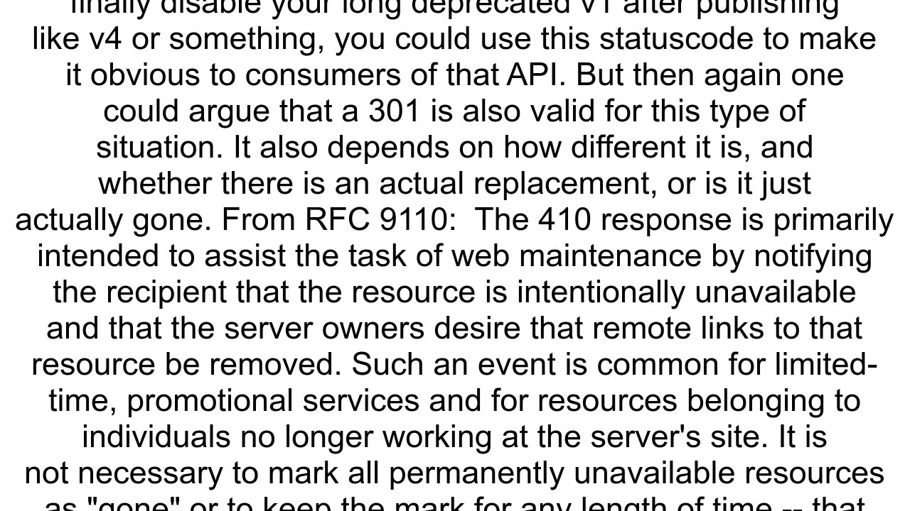 Is there any reason to use the HTTP 410 GONE status code