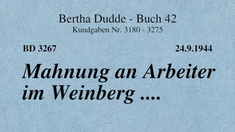 BD 3267 - MAHNUNG AN ARBEITER IM WEINBERG ....