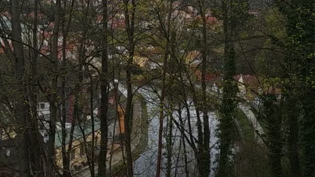 View from the highest point of the castle on the city of České Krumlov.