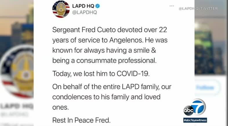 22-Year LAPD Veteran Sergeant Fred Cueto Dies From COVID Complications