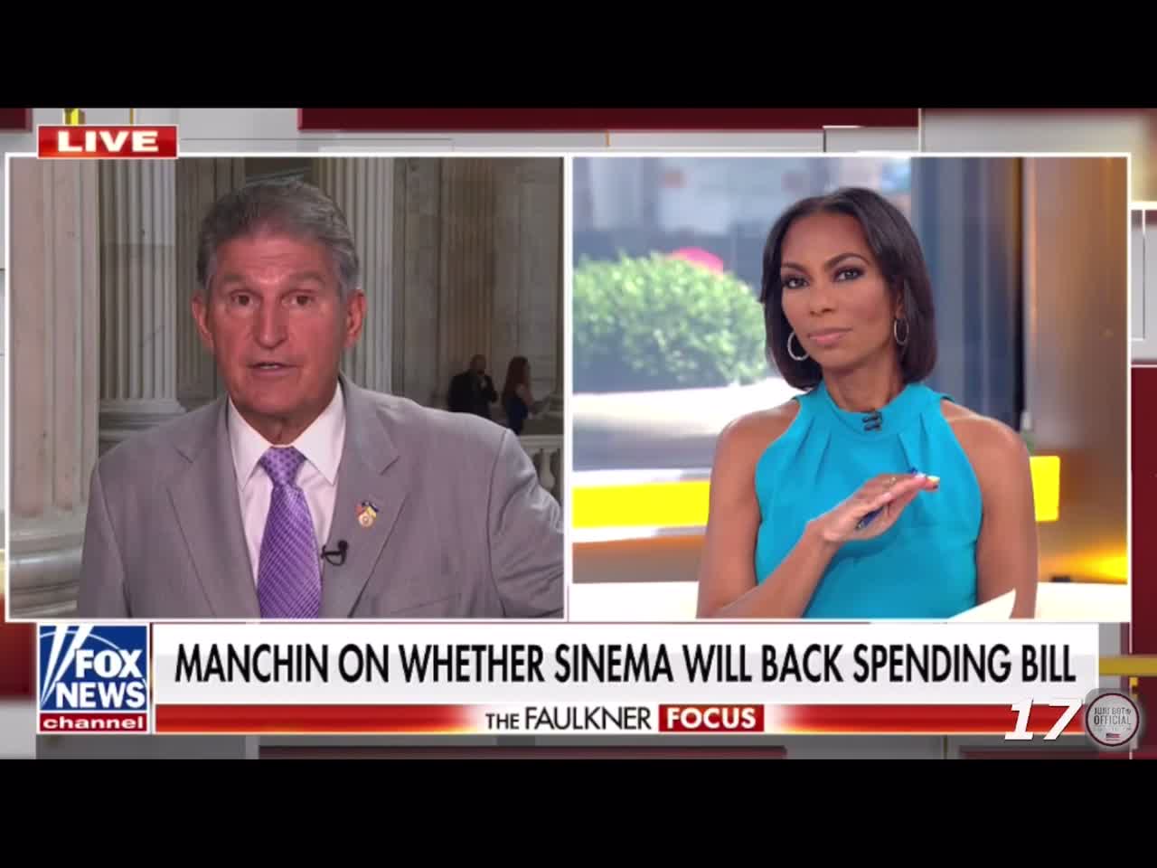 Joe Manchin‘s interview with Harris Faulkner gets a little awkward.