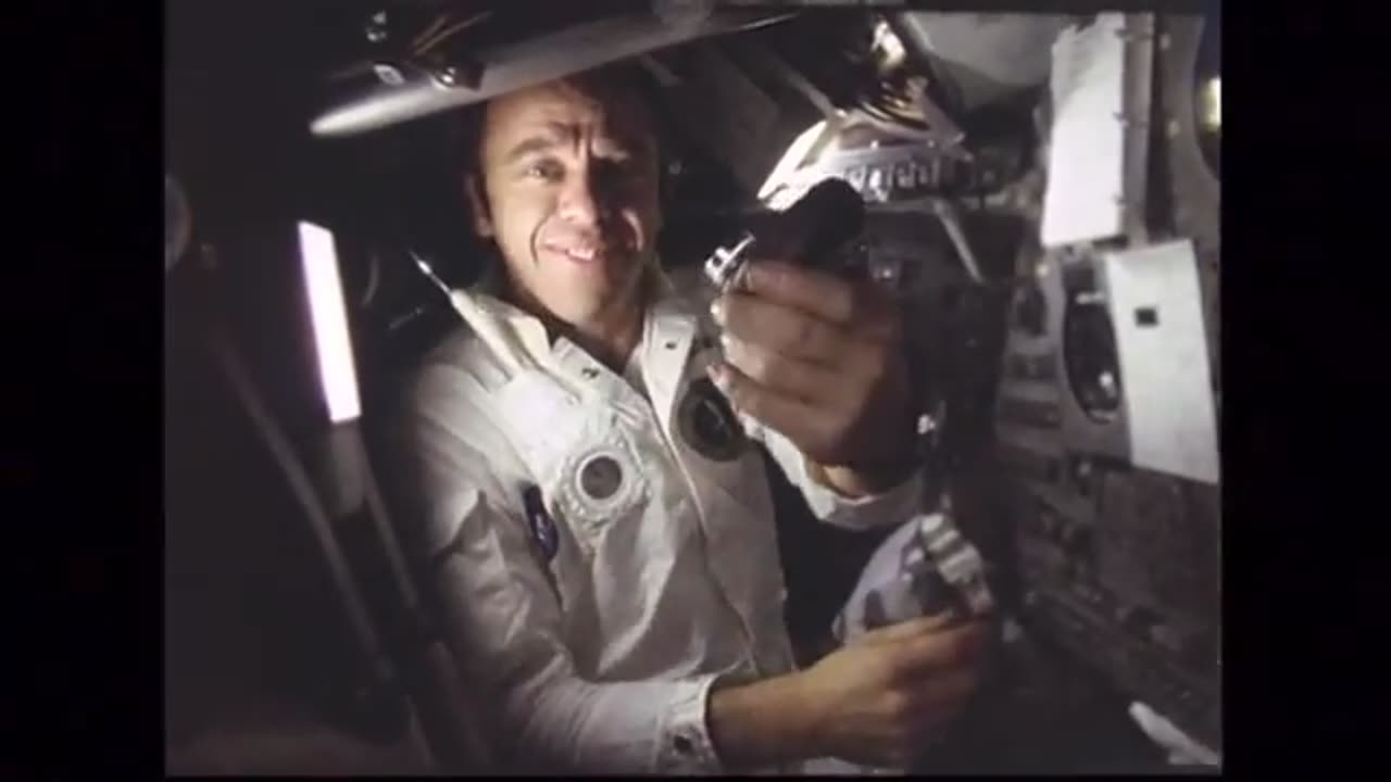 1971: Apollo 14 crew inside Command Module "Kitty Hawk"