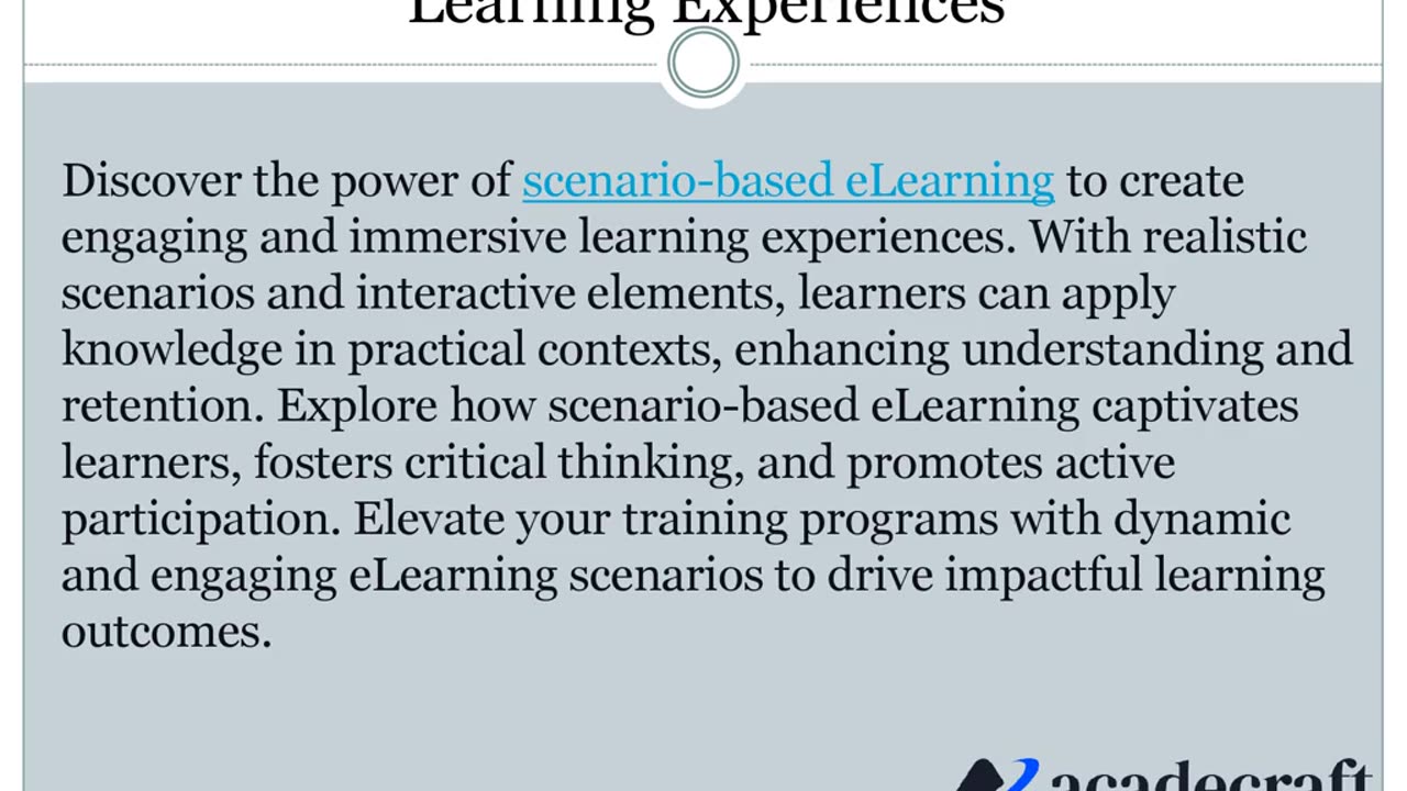 Scenario-Based eLearning: Engaging Learning Experiences