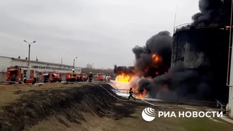 Ukraine War - Scene of a fire in Belgorod