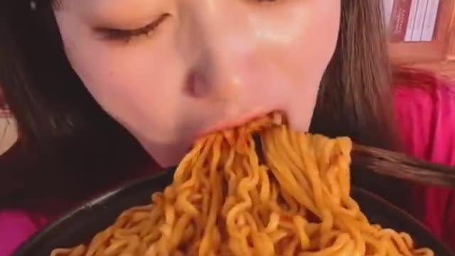 Eating Korean Noodles