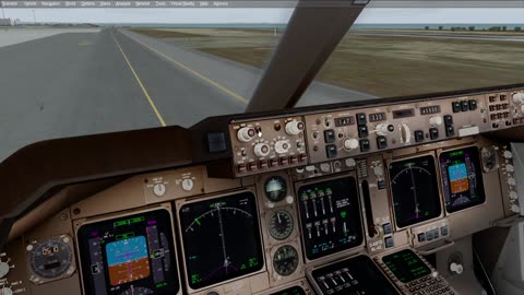 Larnaca LCLK - Thessaloniki LGTS flightdeck prep taxi take off 747 Condor IVAO P3D