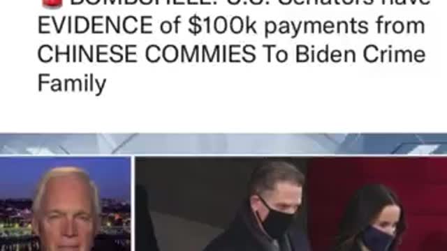 🚨BOMBSHELL: U.S. Senators have EVIDENCE of $100k payments from CHINESE COMMIES To Biden Crime Family