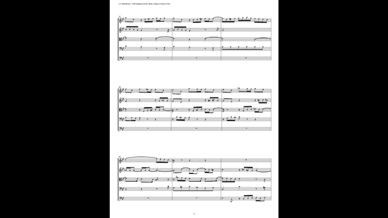 J.S. Bach - Well-Tempered Clavier: Part 2 - Fugue 16 (String Quintet)