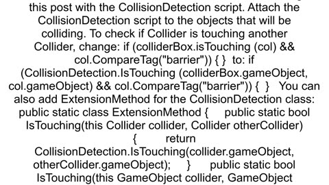 ColliderisTouching for 3D colliders