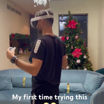 My first time trying Meta Quest 3 😅🤣 did you ever try it.