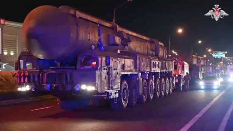 Yars Ballistic Missile Mobile Launchers arrive in Moscow region to prepare for parade in Red Square