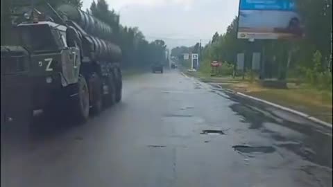 Ukraine War - A military convoy with S-300 air defense systems of the Russian Federation