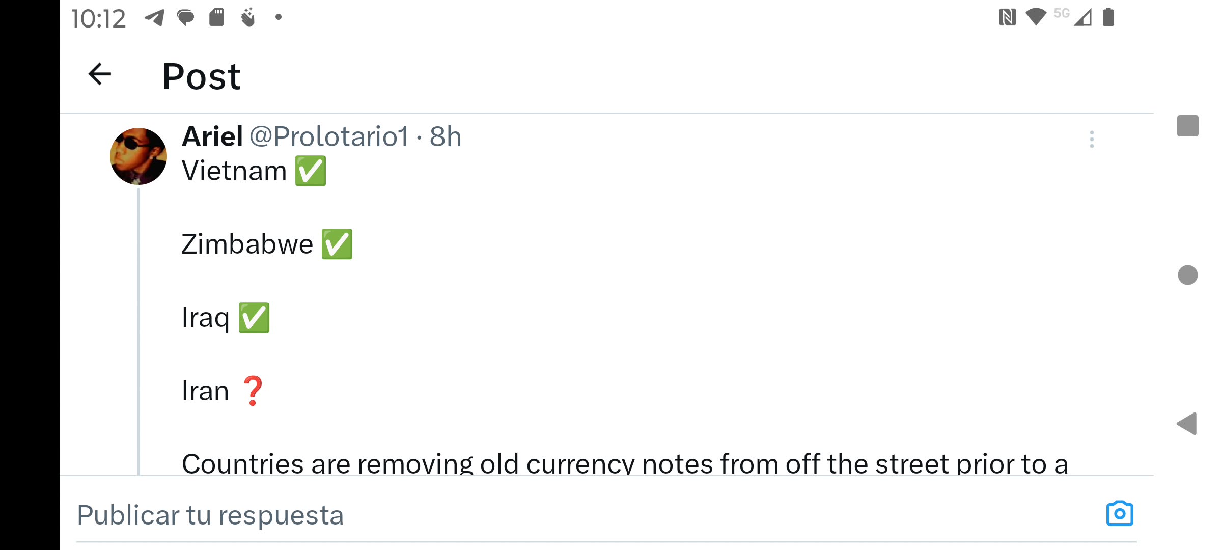 Ariel explica lo que pasa con la moneda de Zimbabue a partir de ahora