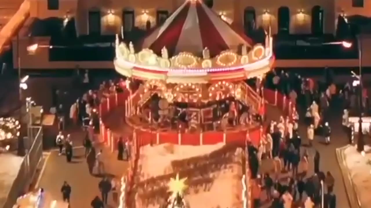 The magic of the Christmas market on Manezhnaya Square from a bird's eye view