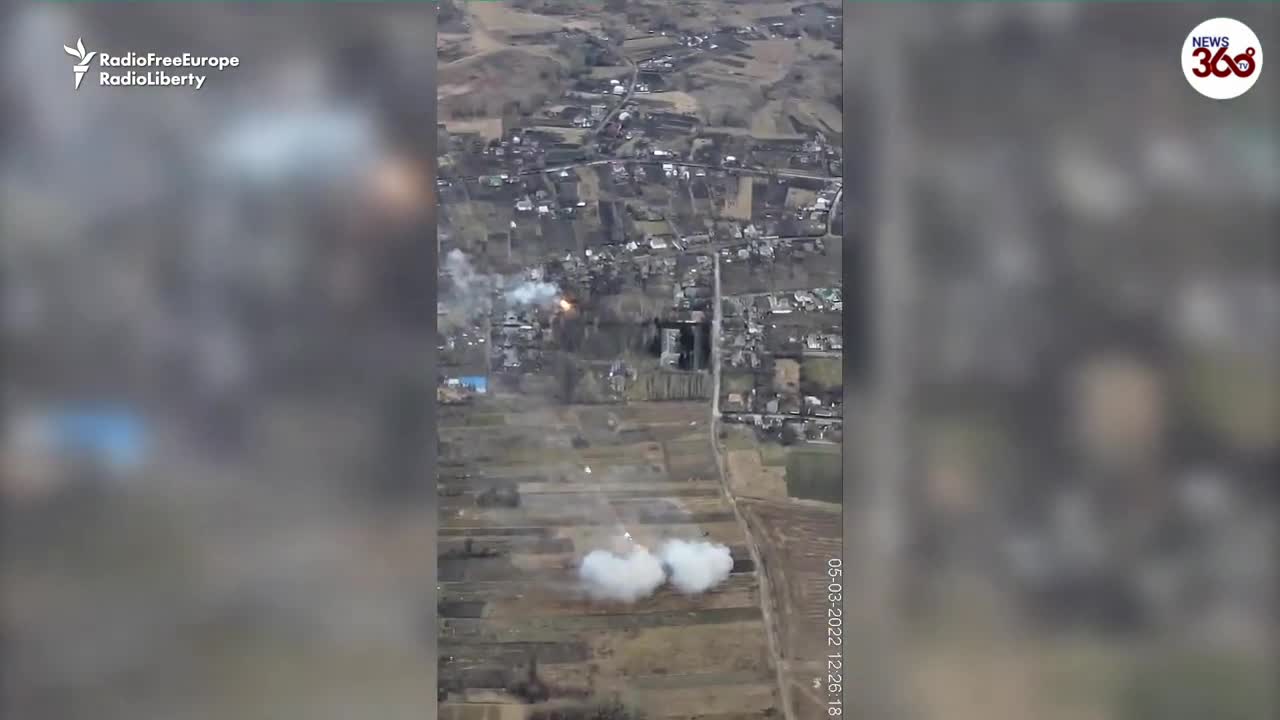 Drone Footage Captures Russian Grad Rockets Being Fired In Ukraine's Kyiv Region