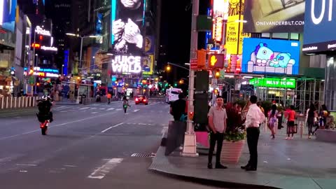 Times square raiding by raging bikers