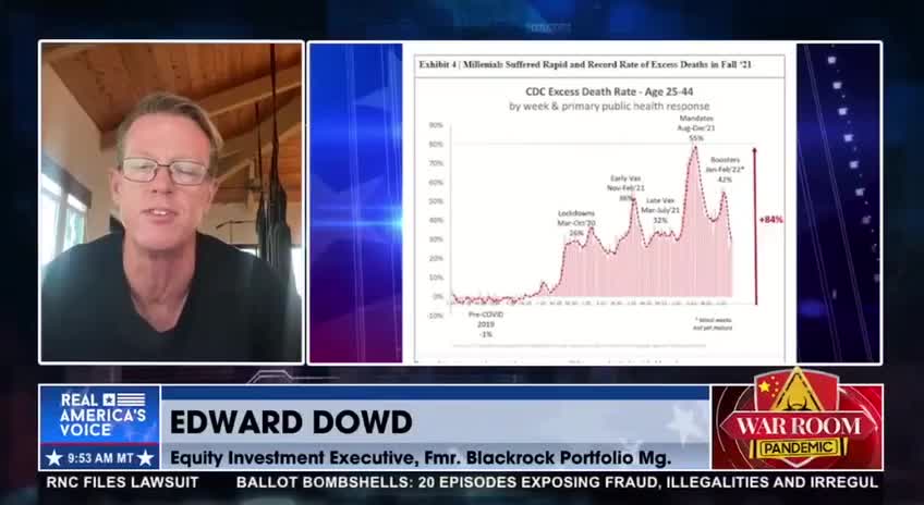 Edward Dowd describing excess mortality and points to the "vaccine" and the mandates as the cause.
