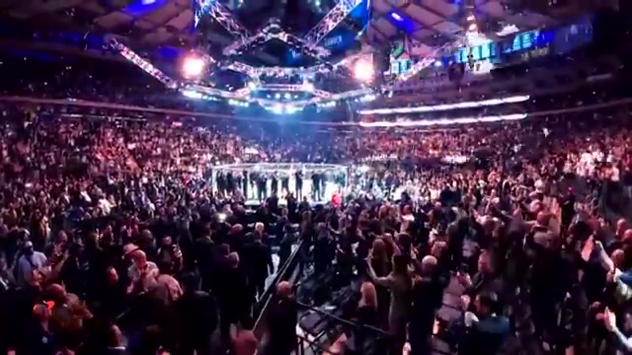 President-elect Donald Trump arrives at Madison Square Garden UFC 309 alongside Elon Musk