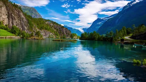 lovatnet lake beautiful nature norway