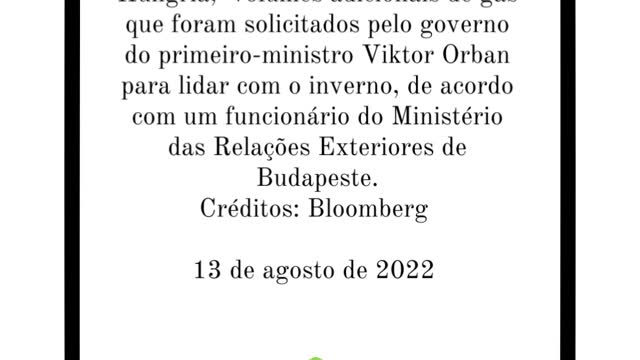 Gazpromm PJSC já iniciou o processo de fornecimento de gás à Hungria