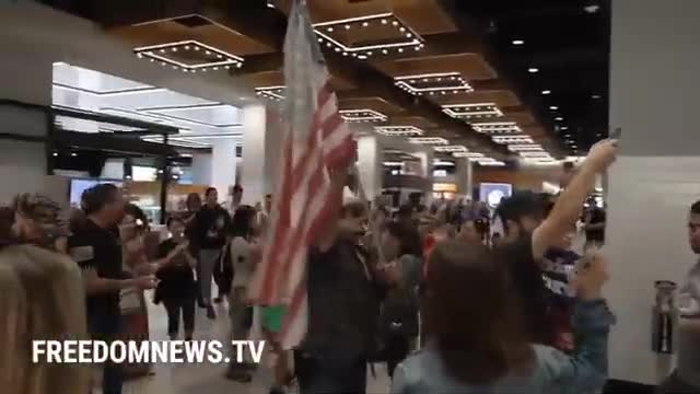 "F Joe Biden," "USA," and "Trump Won" chants in Staten Island Food Court