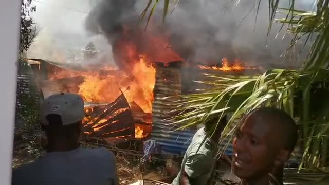 Residents in Kayamandi are battling to bring a fire under control