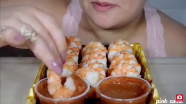 Asmr eating shrimp