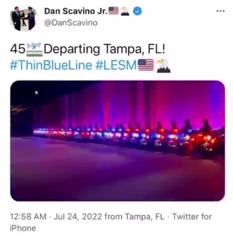 Escorting the real POTUS. True Law Enforcement Knows DJT is the Legitimately Elected President